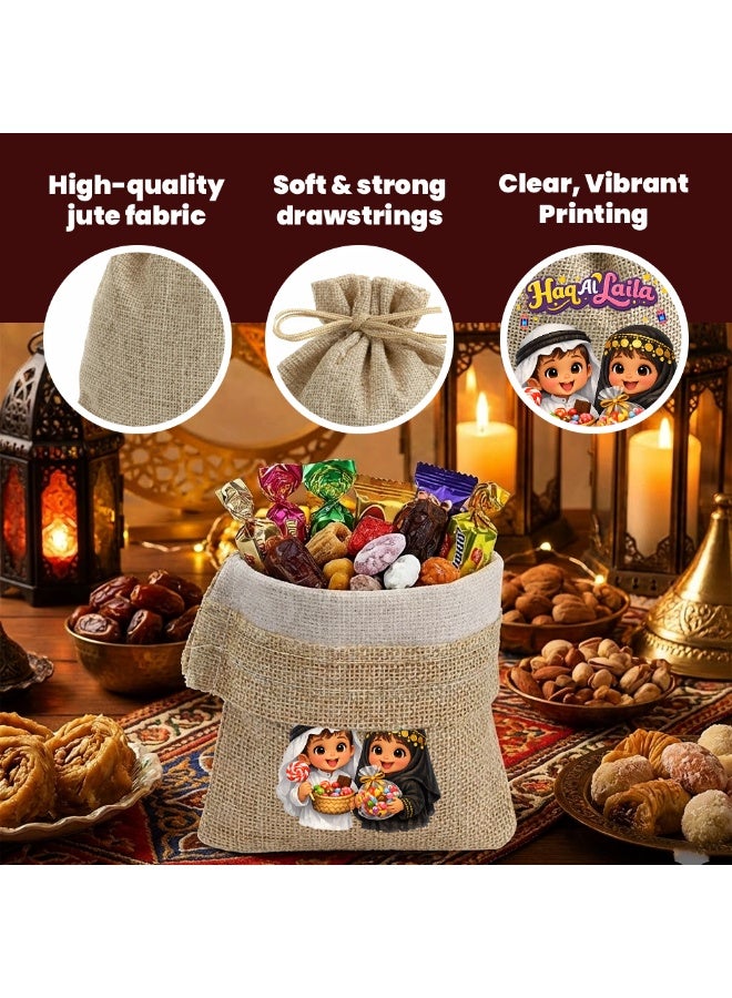 PRINTSHOP4ME 12 Pcs of Haq Al Laila Bags as Perfect Candy Goody Bags to Kids For Haq Al Laila Party - Image 3